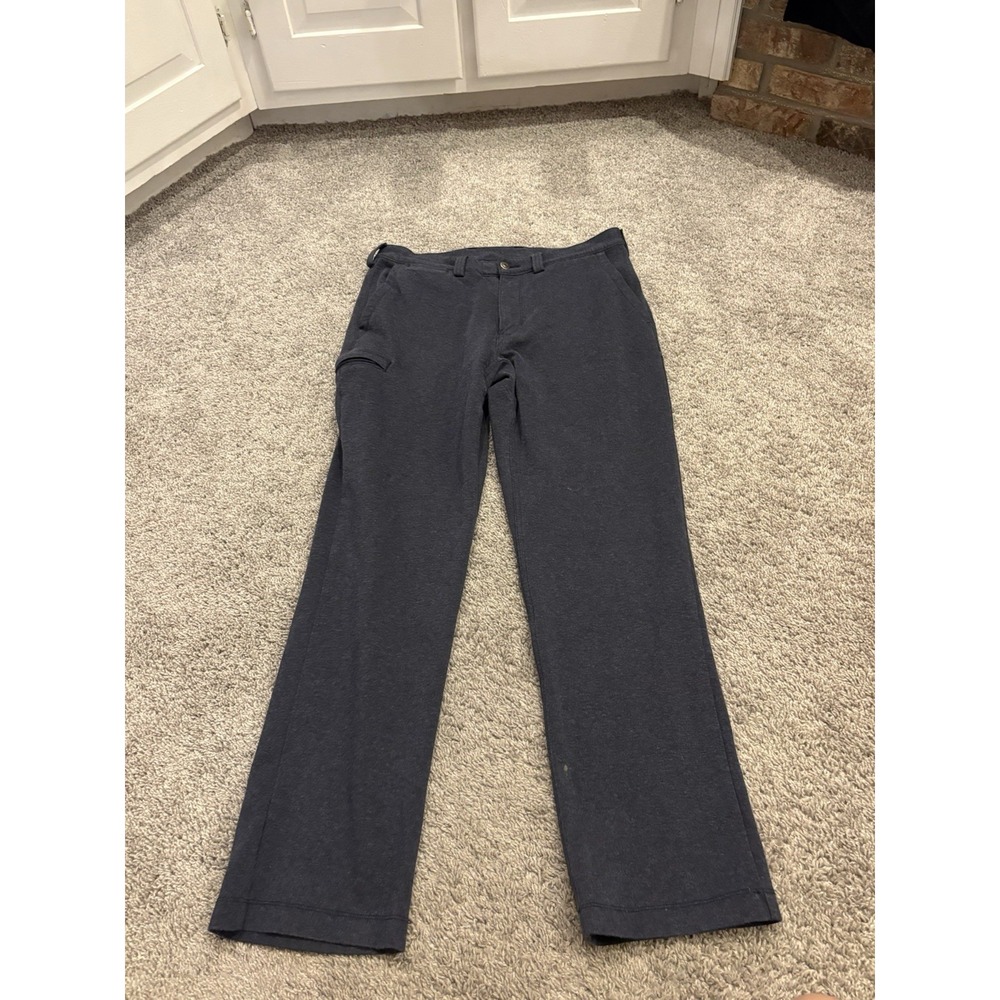 Duluth Trading Co Knit Cargo Standard Fit Pants Mens 32x32 Belt Loops Dark Blue